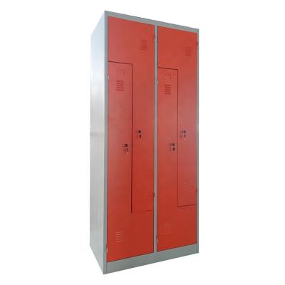 China Customized Type Steel 4 Doors Vertical Steel Pool Metal Locker Gym Clothes Storage Z Locker LW-ZL-04 for sale