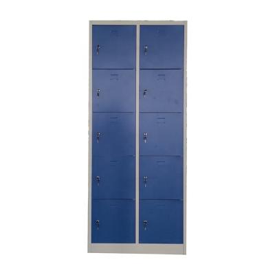 China Metal Administrative Staff Locker 10 Doors Locker Steel Pool Locker With Cam/Protection Lock LW-DL-10 for sale