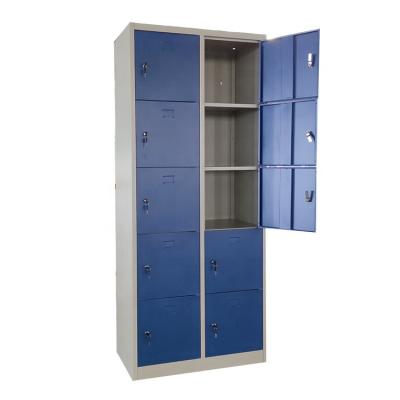 China Staff Work Clothes Steel Box Locker Storage School Locker Cabinet 10 Door Locker LW-DL-10 for sale