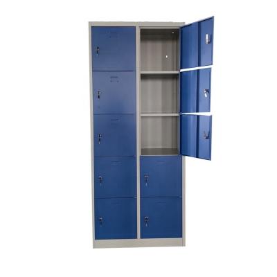 China Gym iron locker cabinet staff metalwork lockers 10 metal locker 10 pintu roperos steel armario LW-DL-10 for sale