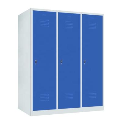 China Metal 3 Door Cabinet Gym Home Storage Industrial Locker Dirty/Clean Dressing Locker With Divider LW-DCL*03 for sale