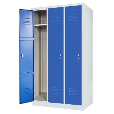 China New Arrival Flat Pack Three 3 Door Steel Office Locker Storage Cupboards With Divider LW-DCL*03 for sale