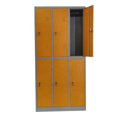 China Factory Supply Custom Locker Room Metal Lockers Cabinet 6 Door Metal Steel Locker For Workers LW-DL-06 for sale