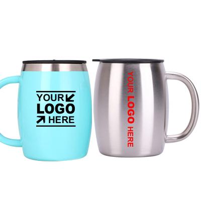 China 14oz Double Layer Stainless Steel Stocked Coffee Mug With Handle Beer Mug 2022 Best Selling Custom Gift Items Promotional Products for sale