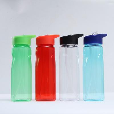 China Sustainable Plastic Water Bottle 0.5L Outdoor Sports Cup Portable Bottle With Straw With Sealed Lid Giveaways Customized Promotional Logo for sale