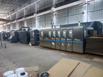 China 1200x2400mm van de Omslaggluer van Hoge snelheidsflexo Golf het Kartondoos die Machine Machine maken Te koop