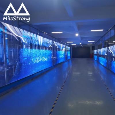 China SDK Milestrong transparent led display glass media facade led display box for retail store shopping mall for sale