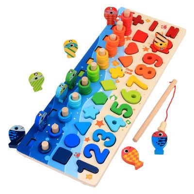 China Educational Colorful Toy Fishing Building Block Busy Toys Baby Wooden Montessori Boards for sale