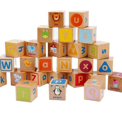 China 2021 Hot Selling Eco-friendly Material Wooden Cube Kids Education Toys ABC Learning Educational Toys Children for sale