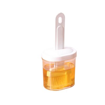 China Easily Refined Oil Dispenser Wide Mouth Bottle With Silicone Brush Sprinkler Nylon Brush Leakproof Spout Condiment Container Non Leaking for sale