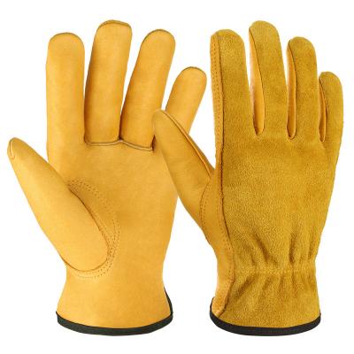 China Durable Cowhide Welding Gloves, General Garden Work Protective Gear For Gardens Abrasion Resistant Gloves Customizable for sale