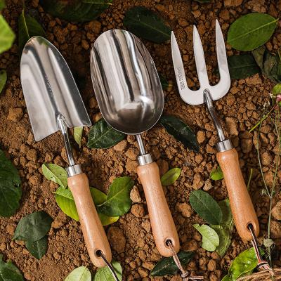 China Universal Cut-Off Garden Tool Kit Collection, Heavy Duty Stainless Steel Gardening Customizable Logo 3 Piece Outdoor Hand Tools Kit for sale