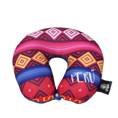 China Massage With Microbeads Custom Neck Pillow Travel Neck Pillow Full Color Printing Neck Rest Pillow for sale