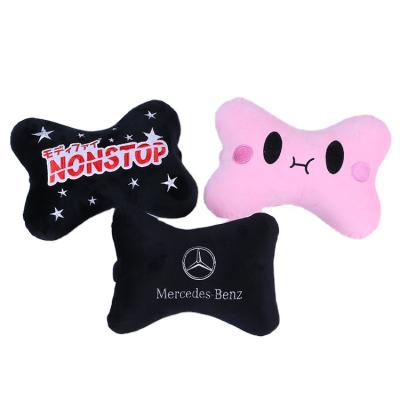 China Soft Plush Neck Rest Pillow Car Headrest Bone Shape Head Pillow for sale