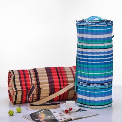 China New Style 2021 Travel Outdoor Ultralight Portable Cotton Eco-friendly Custom Leisure Roll Up Beach Mat With Pillow for sale