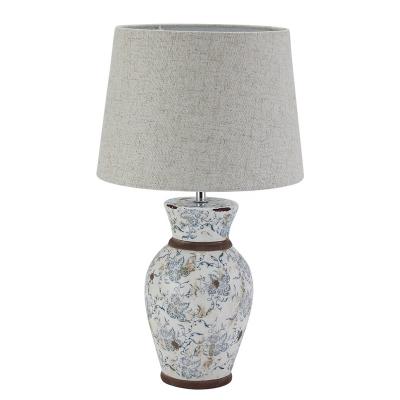 China Newest Style Country Style Modern Blue Pastoral Home Deco Ceramic Desk Lamp for sale