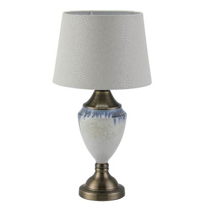 China Modern hot sale blue pattern ceramic and metal table lamp for living room decoration for sale