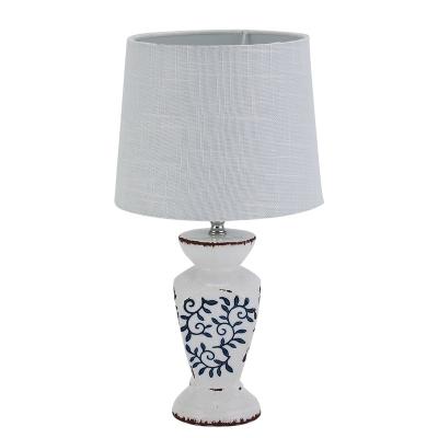 China New arrival modern samll blue classic pattern ceramic table lamp for bedroom decoration for sale