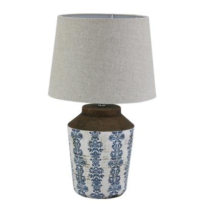 China Newer style modern blue pastoral style vintage indoor decorationceramic table lamp for sale