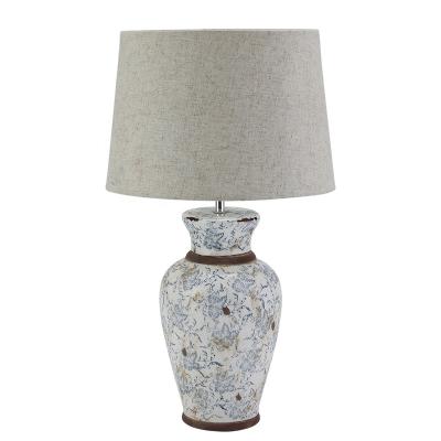 China Modern blue newest style large ceramic table lamp for hotel living room decoration for sale