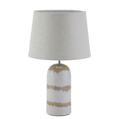 China Modern Wholesale Fancy Ceramic Table Lamp With Fabric Shade For Living Room for sale