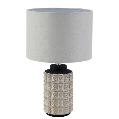 China New Design Modern Cream And Black Ceramic Table Reading Lamp For Bedroom Side Table Decoration for sale