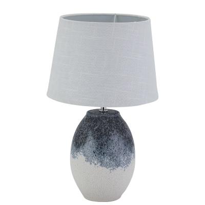 China Modern New Design White and Blue Egg Shape Ceramic Egg Desk Lamp for Bed Side Table for sale