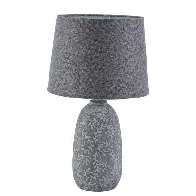 China Modern Hot Selling Gray Pattern Ceramic Desk Lamp For Home Decoration for sale