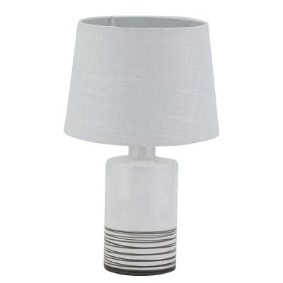 China New Arrival Dark Gray Line Modern Painting Living Room White Ceramic Bedroom Decorative Table Lamp for sale