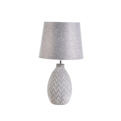 China Modern hot sale gray pattern ceramic table lamp, ceramic living room home decoration for sale