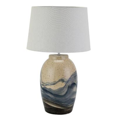 China Wholesale modern fashion hotel and home decorative artistic painting sunset desert ceramic table lamp for living room for sale