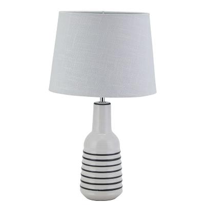 China Modern Home Deco Ceramic Desk Newest Hand Paint Gray Line Lamp for sale