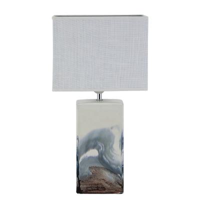 China Modern painting square ceramic table lamp, creative rectangle table lamp ceramic base for sale