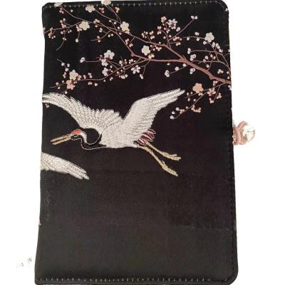 China High quality embroidery cover notebook high-end leather hardcover book PU leather cover with fancy embroidery for sale