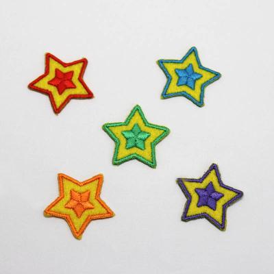 China 3D Star Color Clothing Patch Skirt Hot Selling Embroidered Cloth Embroidered Patch for sale