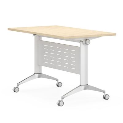 China Foldable Factory Wholesale Folding Desk With Wheels Office Meeting Training Folding Study Table for sale