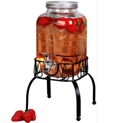 China Gallon 4 L Mason Jar With Tap And Beverage Dispenser Metal Lid Freshness Storage Home Kitchen Part 1 Glass Holder for sale