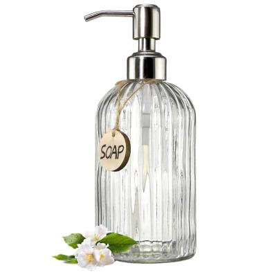 China High Quality Personal Care Bathroom 500ml Foaming Glass Lotion Soap Dispenser Bottle With Pump for sale