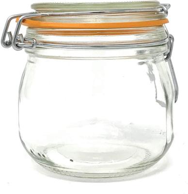 China Freshness Preservation Wide Mouth 500ml Coffee Food Storage Glass Jar With Hinged Glass Lid for sale