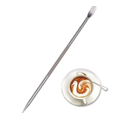 China Sustainable Durable Stainless Coffee Spice Carving Pens Latte Coffee Pen For Bar for sale