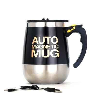 China Luxury Automatic Refillable Self Stirring Tea Cup Coffee Mug Cup Refilling 450ml Self Stirring Cup Automobile Mixing Drink for sale