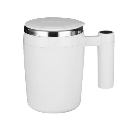 China Disposable 400ml Self Stirring Cup Refillable Automatic Magnetic Coffee Cup With Stir Bar Stainless Steel Stirring Mug for sale