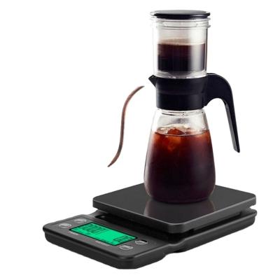 China Weight Coffee Scale LCD Display Kitchen Measuring Scale Electronic with Timer 5kg/0.1g High Accuracy Pour Over Drip Espresso for sale