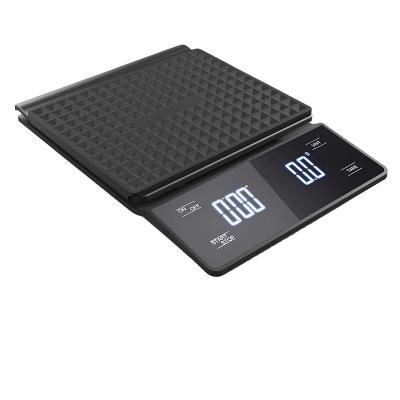 China Weight Coffee Scale LCD Display Kitchen Measures Electronic Scale with Timer 3kg/0.1g High Accuracy Pour Over Drip Espresso for sale