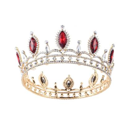 China Fashionable Elegant Crystal Queen Crowns For Women Hair Accessories To Wedding Round Princess Prom Party Tiaras Full Of Christmas Bridal Gifts Costume for sale