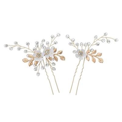 China Fashionable Elegant Handcrafted Bridal Wedding Hairpins Love Crystal Headpiece Rhinestone Hair Clips Hot Sale Fashion Girls Hairpins Headwear for sale