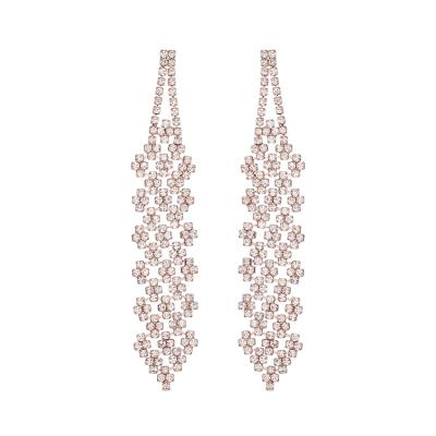 China Latest Trendy African Inspired Dangling Claw Chain Earring Bridal Jewelry Drop Earrings Rose Gold Earring Designs Women for sale