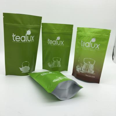 China Green Metallized Stand Up Pouches , Aluminium Foil Sachets Resealable Coffee Bags With Valve for sale