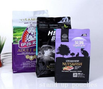 China Pet dog food Stand Up Zipper bags , black stand up plastic pouches custom printed for sale