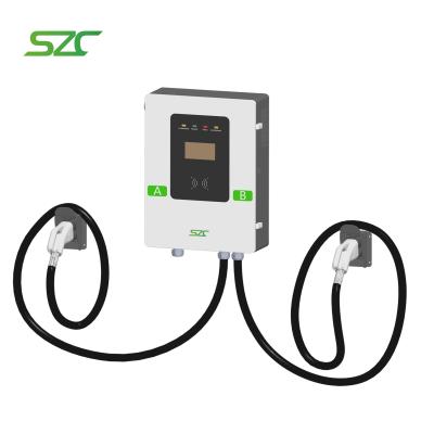 Китай SZC DC Wallmounted EV Charger 40кВт 60кВт Закаленный стальной материал Проект Битинг зарядка Пли CCS2 с двойными пушками продается